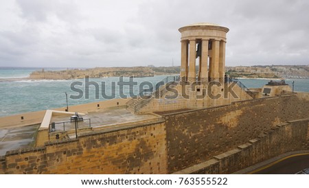 Photo from picturesque and fortified medieval fortress and Port of Saint Elmo on a stormy morning, Valletta, Malta
