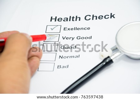 health announ check list of person every year