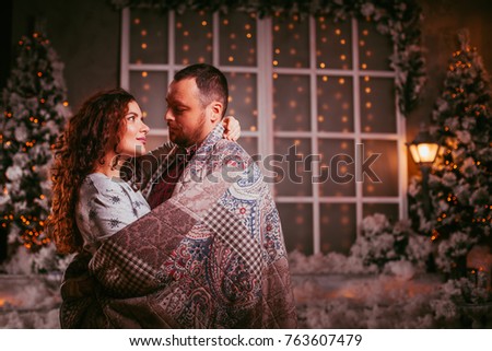 Christmas photography of beautiful romantic couples 