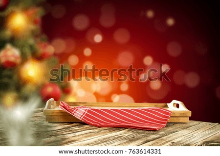 christmas table background and free space for your decoration. 