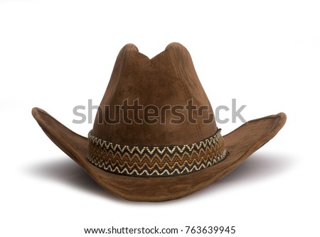classic brown suede cowboy hat with curved margins