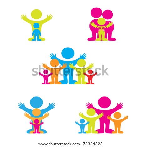 set of icons - the family Royalty-Free Stock Photo #76364323