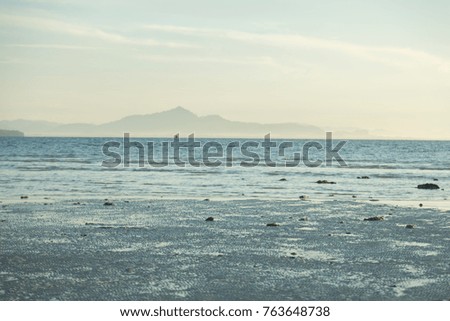 Beach in Morning with Low Tide