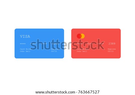 Vector credit card icon. Flat credit card icon. Flat design vector illustration concept for web banner,web and mobile application. Credit card icon graphic. Vector icon isolated on gradient background Royalty-Free Stock Photo #763667527