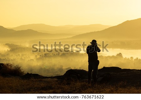 Photographers take pictures of the scenery 