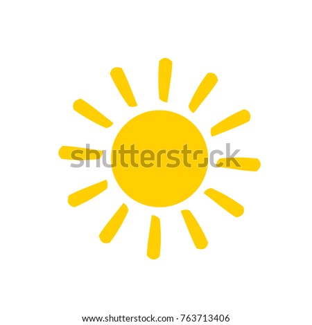 sun flat vector icon isolated on white background