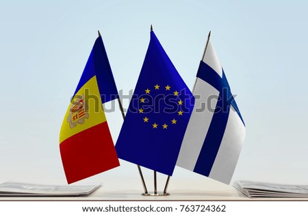 Flags of Andorra European Union and Finland