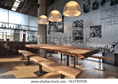 Industrial loft bar style Royalty-Free Stock Photo #763790908