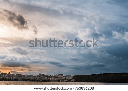 sky with clouds. summer sunset