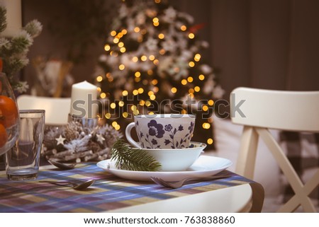 Christmas decorations in ambient climate light