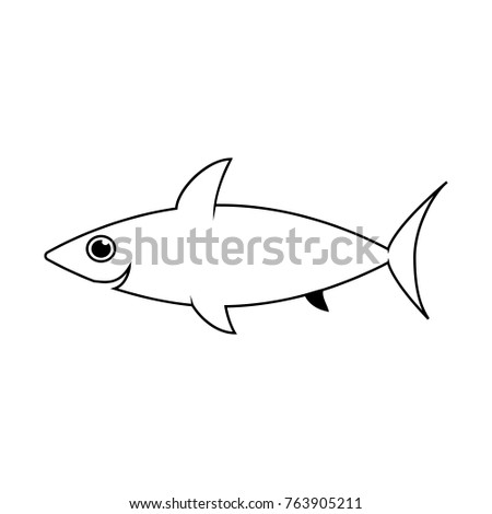 Cute shark line icon. Aquatic animal element icon. Premium quality graphic design. Signs, outline symbols collection icon for websites, web design, mobile app, info graphics on white background