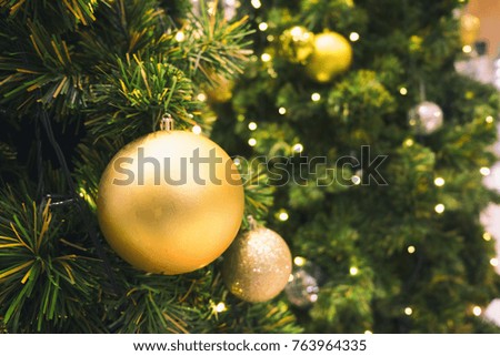 Christmas background with gift boxes and fir tree branches on wooden, background concept