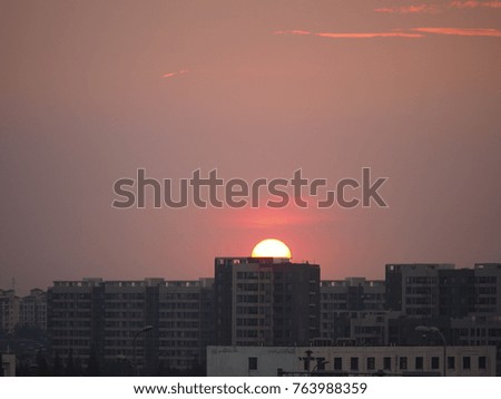 The beautiful sunset view in summer