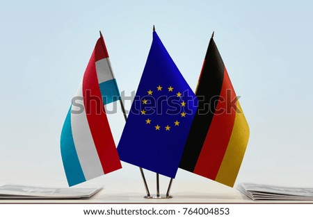 Flags of Luxembourg European Union and Germany