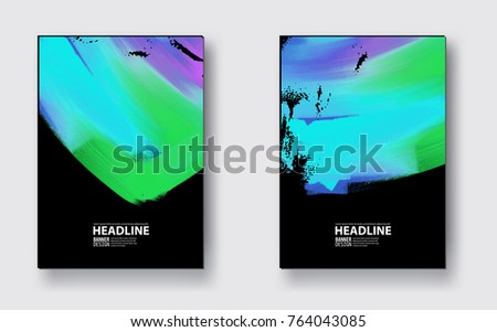 Abstract colorful banner set, poster,brochure made of bright stains. Vector illustration.