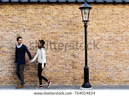 Cute couple holding hands