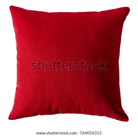 Red pillow isolated Royalty-Free Stock Photo #764056315