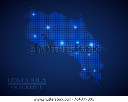 Costa rica map page symbol for your web site design costa rica map logo, app, UI. Wire frame 3D mesh polygonal network line, design sphere, dot and structure Costa rica map.vector illustration eps 10.