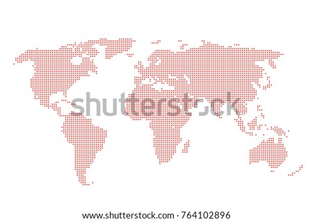 Dotted World Map - cartography, wallpaper world map dots silhouette isolated on white, World map of red dots background vector template concept icon social media, symple atlas card infographics travel