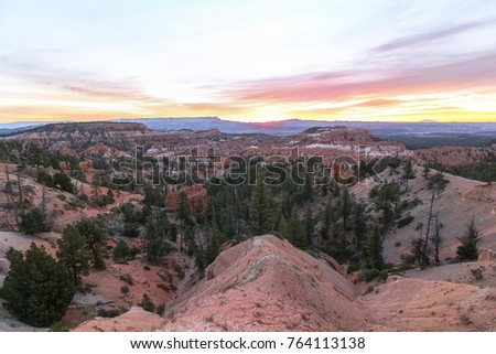 Sunrise Point view on Bryce Canyon in the morning