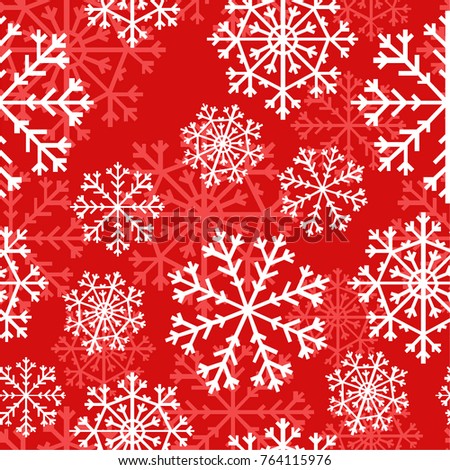 Vector seamless pattern with snowflakes. Merry christmas and happy new year