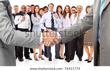 handshake isolated on business background Royalty-Free Stock Photo #76411774