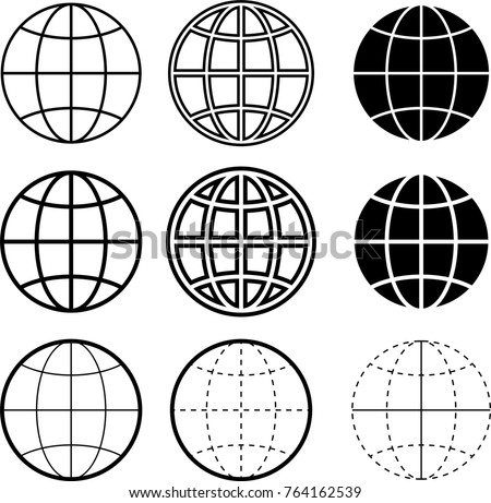 Globe Icon Collection Vector Art Illustration