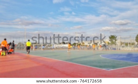 Blurred picture of Futsal competition stadium for background usage.