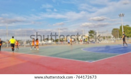 Blurred picture of Futsal competition stadium for background usage.
