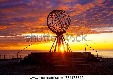 Sunrise at North Cape Royalty-Free Stock Photo #764173342