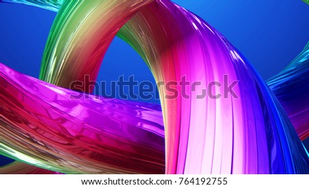 abstract background of twisted multicircular 3d lines