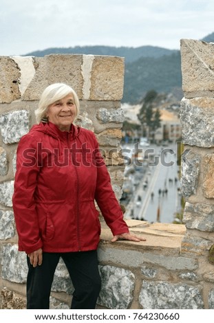 
An elderly woman on the street.Portrait of an elderly woman