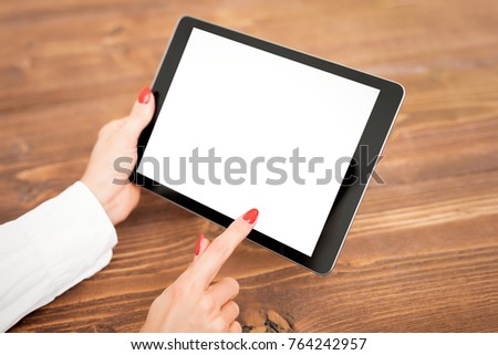Mockup of tablet computer.