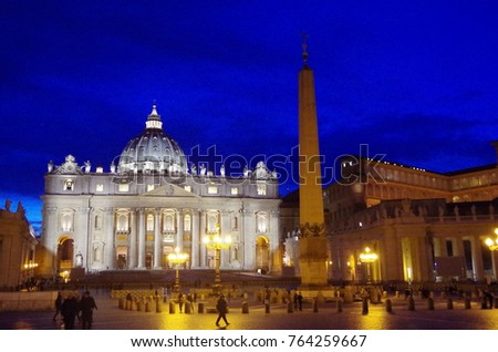 Vatican at night in Rome, Italy