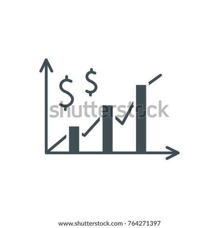 Finance Business SIlhouette Icon graph bar statistic