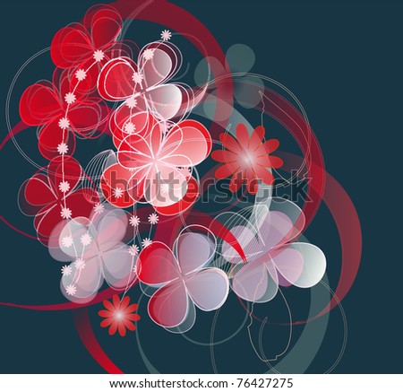 Beautiful cute flower isolated on vintage background (raster version)