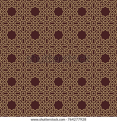 Seamless background for your designs. Modern vector golden ornament. Geometric abstract pattern