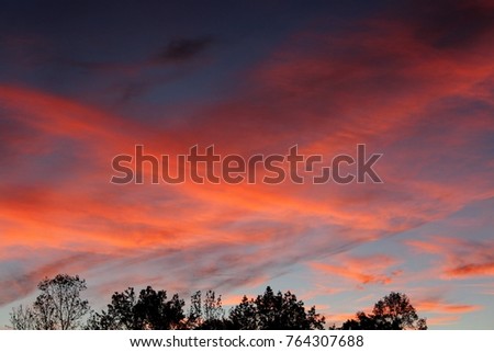Pink Sunset with Clouds