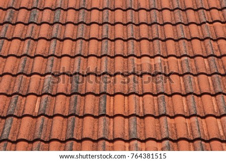 Pattern of the old tiles roof of house, Texture background