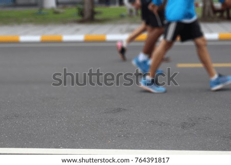 Street park outdoor blurred Photo of Group of people men jogging  exercise