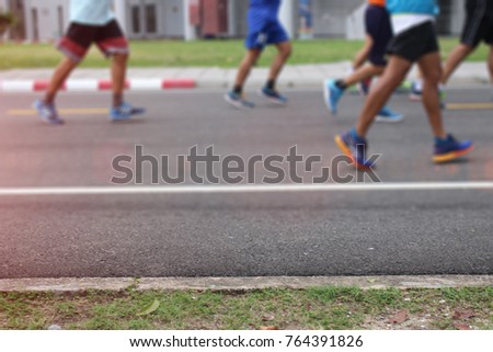 Street park outdoor blurred Photo of Group of people men jogging  exercise