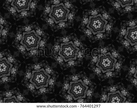 Black and white mosaic pattern kaleidoscope