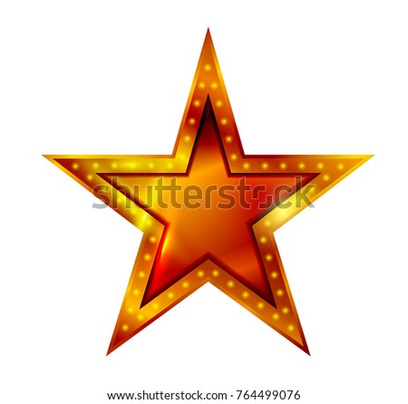 Vector golden star icon.