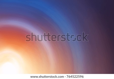 Dawn after a thunderstorm with cumulus clouds. Abstract blur in a circle composition