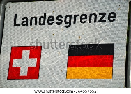 Country border between Germany and Switzerland