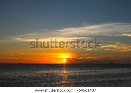 Beautiful colored sea sunset