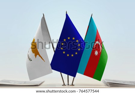 Flags of Cyprus European Union and Azerbaijan