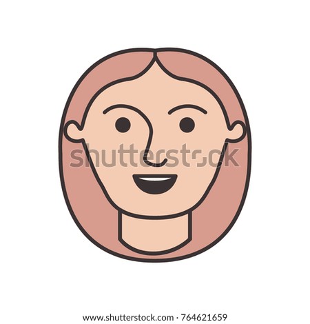 male face with middle part hairstyle in colorful silhouette