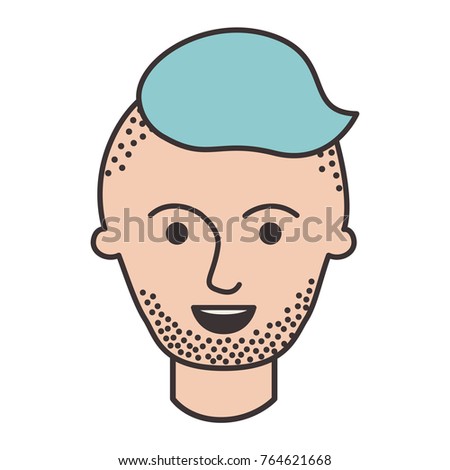 male face with high fade haircut and stubble beard in colorful silhouette