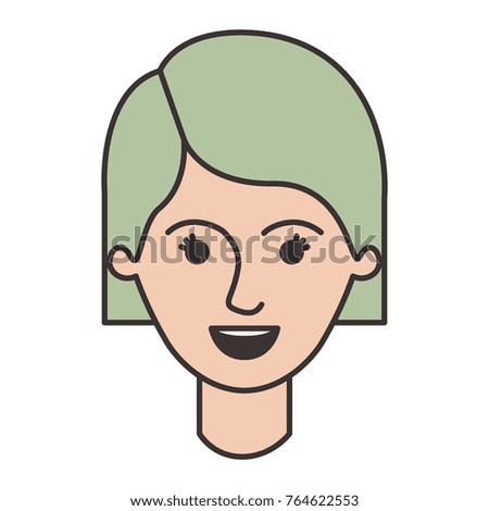 female face with short hair in colorful silhouette